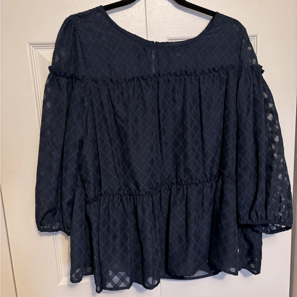 Tommy Hilfiger Sheer Navy Blouse